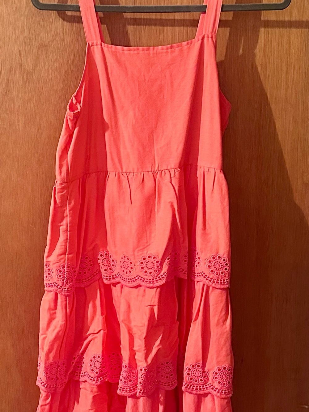 Girls CORAL Tiered Eyelet Dress by Old Navy
